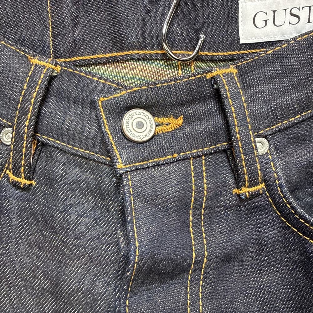 Gustin #541 The Rainbow Selvedge Slim Denim Jeans Size 32 Button Fly Dark Wash - Picture 3 of 9